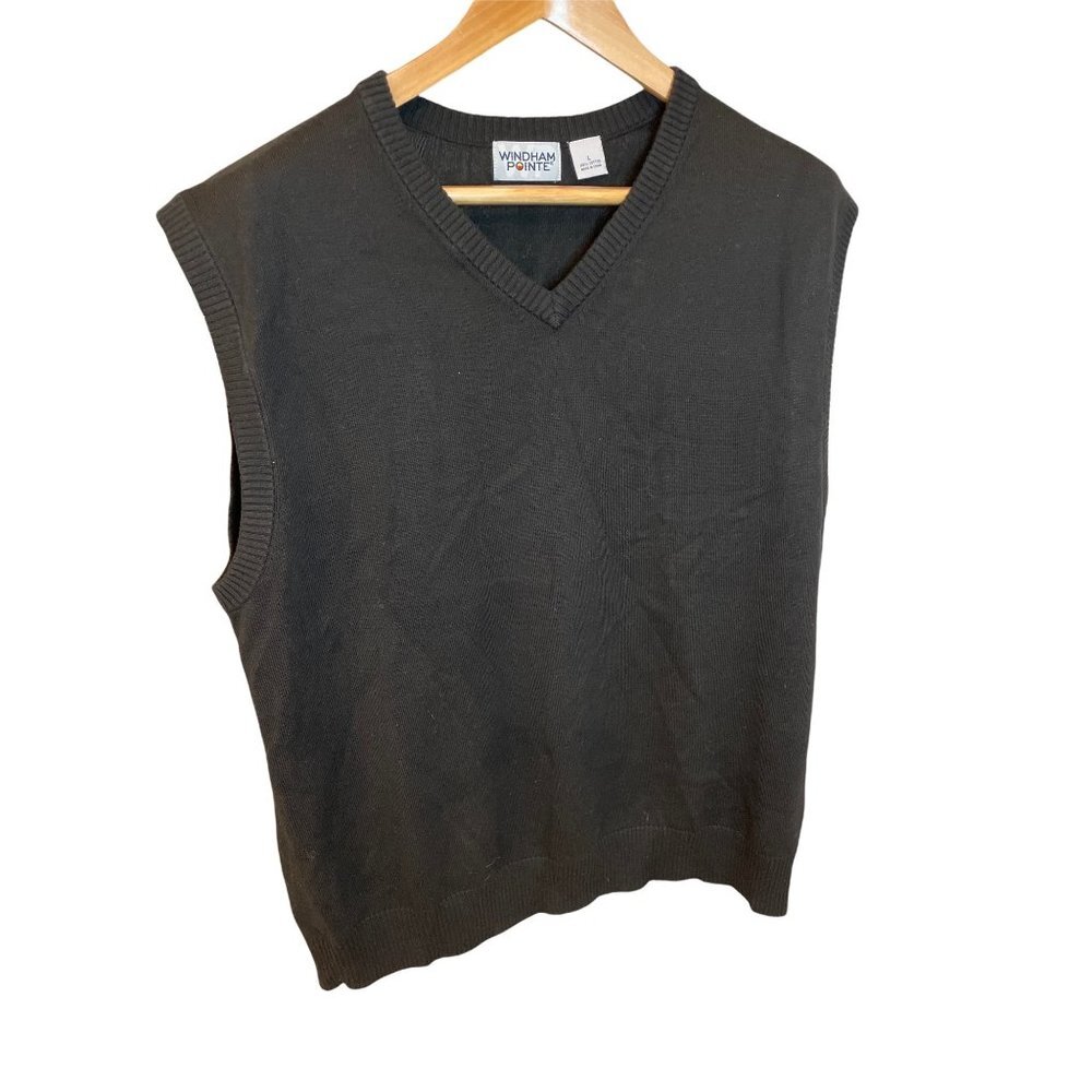Windham Point Men’s Black Golf Sweater Vest Sz L